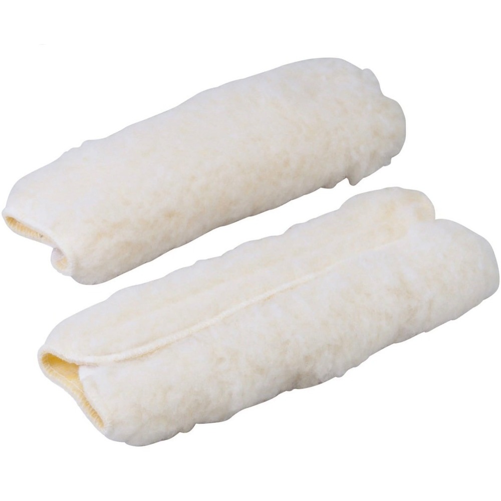 Set of 4 Fleece Seatbelt Covers Cream Faux Sheepskin Shoulder Pads CC4152